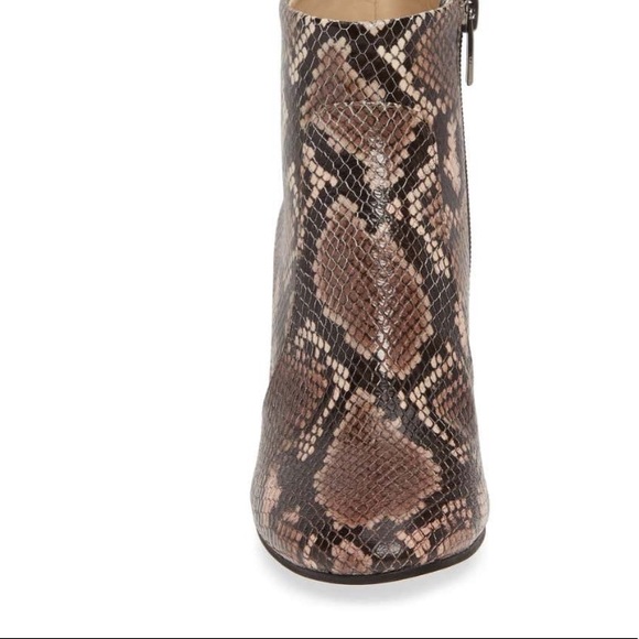 NEW Vince Camuto Taupe Snake Print Leather Bootie - Picture 4 of 13
